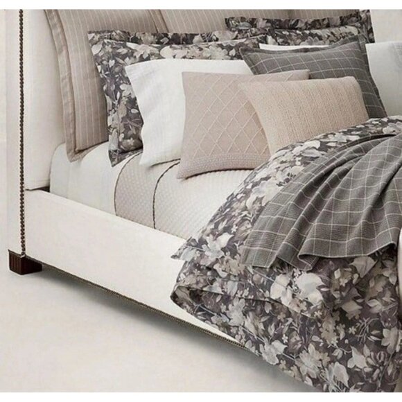 Ralph Lauren Home Avery Full/Queen Duvet Cover Grey Floral Chrysanthemum Heather - Picture 15 of 16